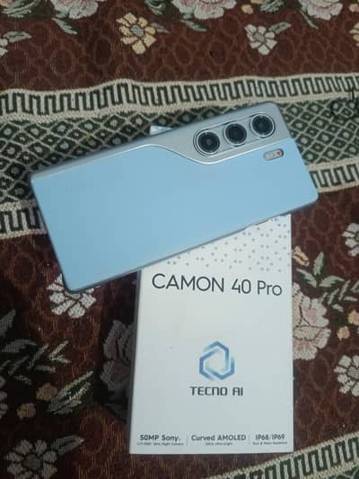 Tecno camon 40 pro 2 days used full box 8+8/256 gb