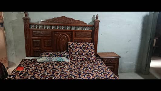 pure wooden bed set interested inbox mein reasonable price