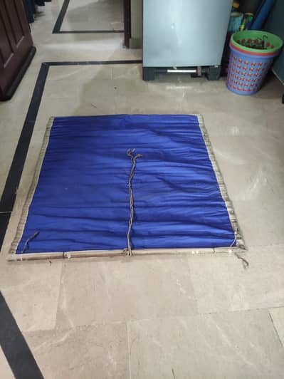 chikh 44"width x 48" length, wooden with parachute blue one side
