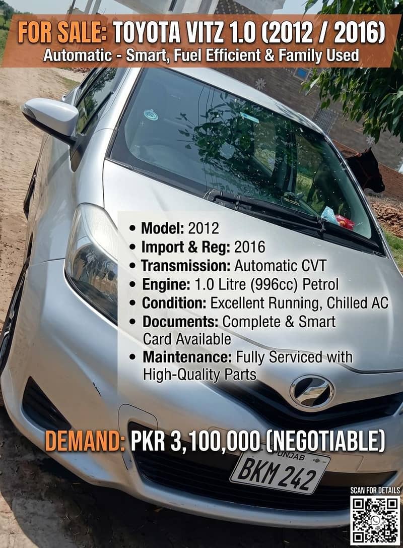 Toyota vitz 2012/2016 Automatic 0