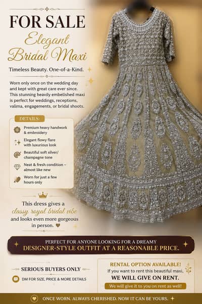 For Sale - Elegant Bridal Maxi
