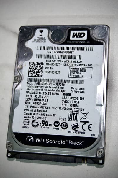 WD Scorpion Black 160GB SATA HDD