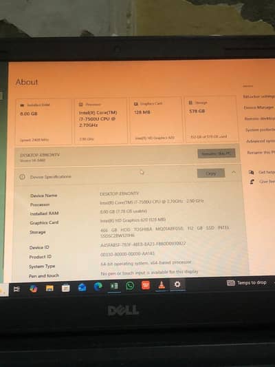 Model Dell core i7  7th generation