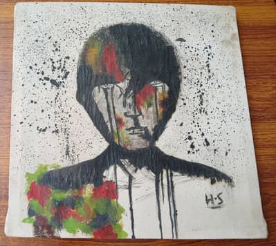Handmade Abstract Portrait Painting on Canvas – Modern Wall Art