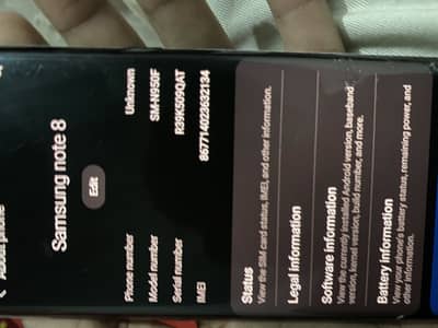 Samsung note 8 6/64 pta approved