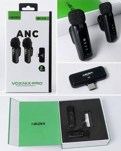 BLUKS VOXNIX-PRO BX-119 ANC Dual Wireless Mic – 2 Mic Set – Like New