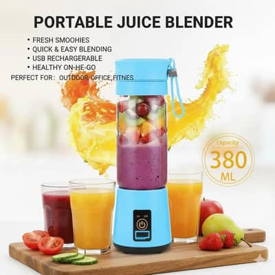 Portable Juicer Blender Blue USB Rechargeable