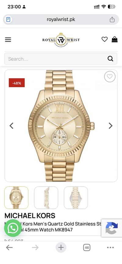 Michael Kors Men’s Quartz Gold Watch