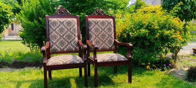 Luxury Bedroom Chairs Pair | Solid Wood | Excellent Condition
