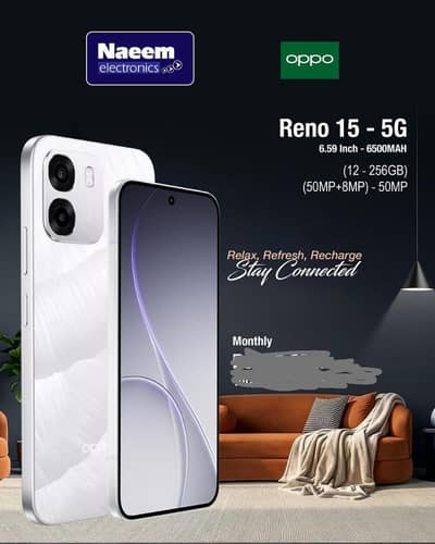 OPPO Reno 15 5G 12GB RAM 256GB PTA Approved Like New
