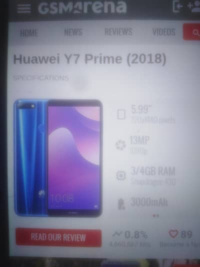 huawei y7 prime 3/32 ram rom 3000mha battery