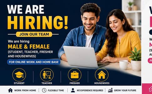 we are hiring male and female on urgent bases