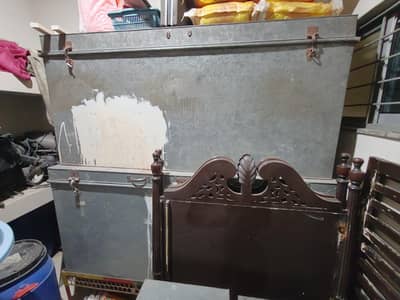 Steel Trunk, Peti, Baksa 6x3 ft
