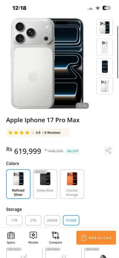 17 pro max 512 box pack PTA Aprov