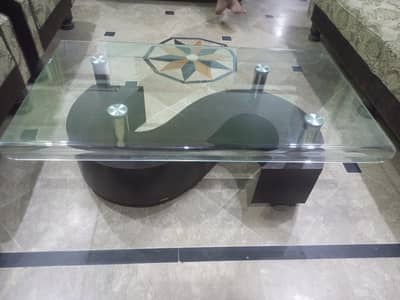 Modern S-Shape Glass Center Table - Stylish & Elegant Design