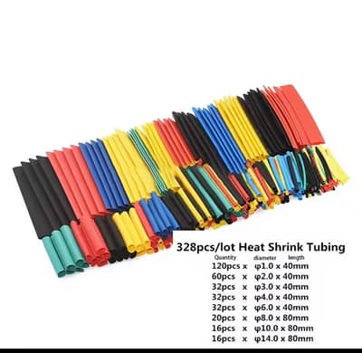 328Pcs Cable Heat sports Shrink Tube Tubing Wrap Sleeve shelving