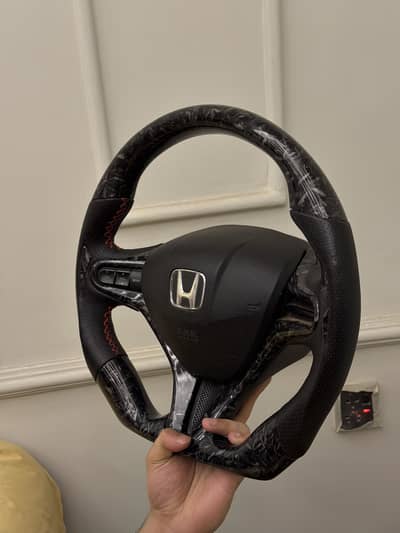 Forged carbon fiber steering wheel