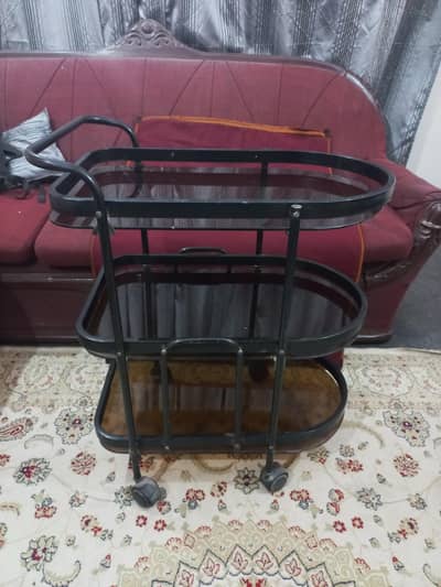 Stylish Metallic Tea/Serving Trolley  Moving