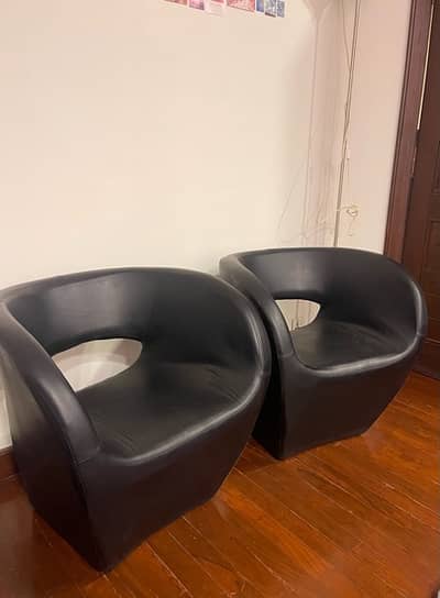 black leather chairs