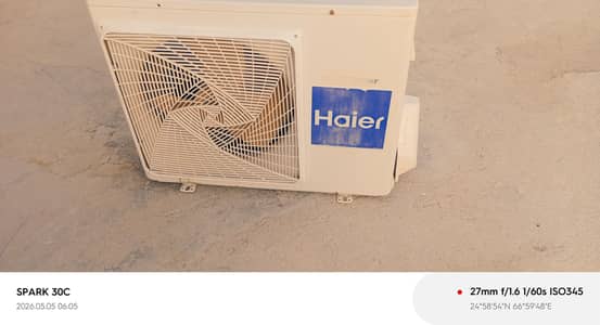 haier 1.5 ton inverter gienun condition gas lock