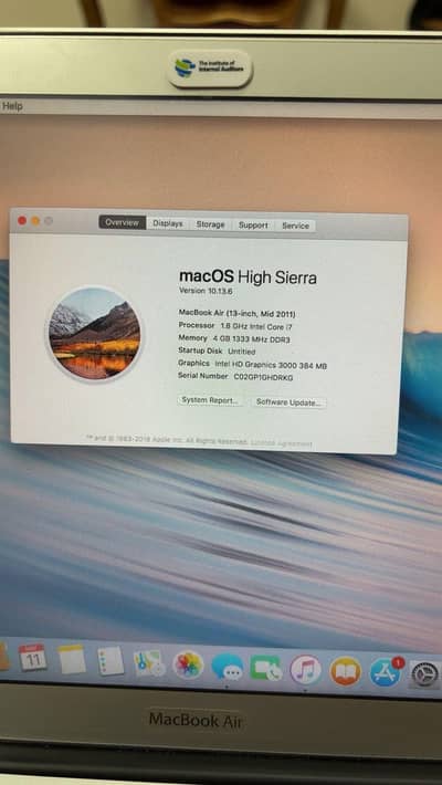Macbook air 13 inch mid 2011 i7-2677M processor