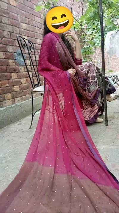Eid Special Maroon Embroidered 3-Piece Party Wear Maxi