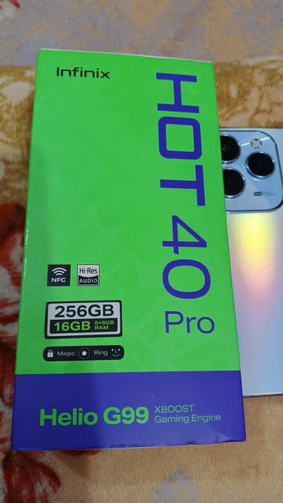 Infinix hot 40pro 16/256gb complete box 10/10 condition