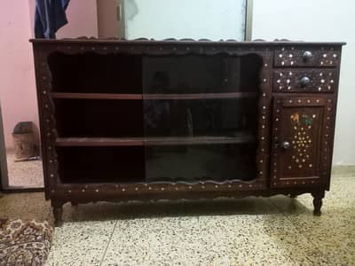 Sheesham Wood Showcase – Solid Lakri, Perfect Condition