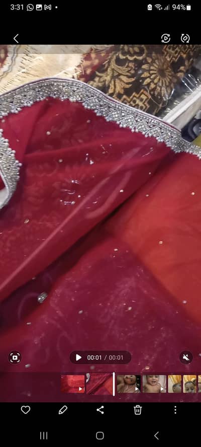 New Saree full red colour