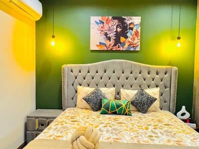 Daily basis, and weekly basis one bedrooms fully furnished luxury apartments available for rent Gulberg greens Islamabad