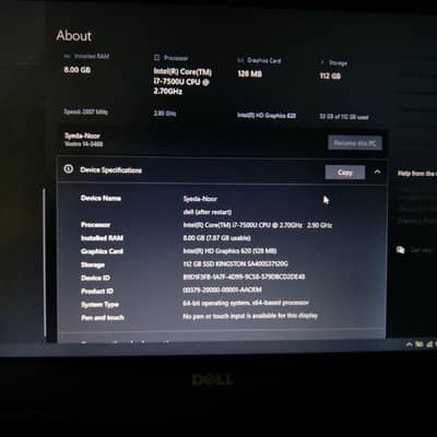 Dell i7 7500U