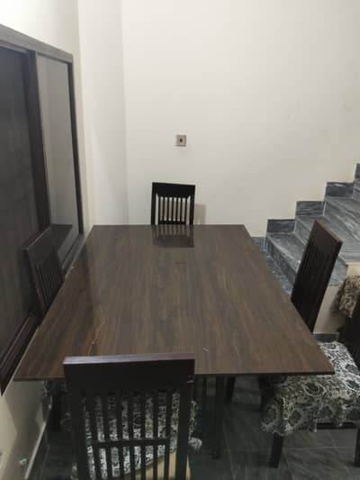 6 Seater Dining Table with 5 Chairs – Strong Wooden Table