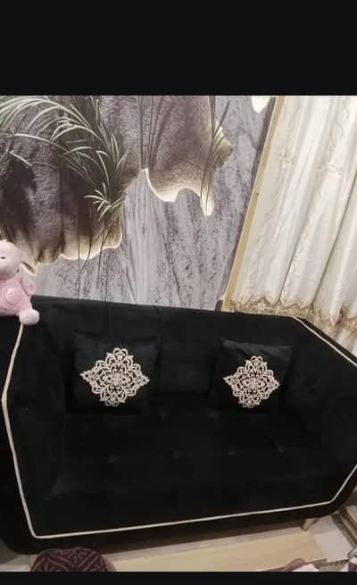 6 seater sofa set black edition new set