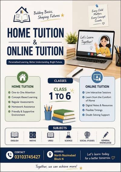 Online and home tuition (All major subjects covered)