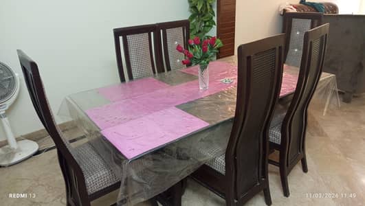 double glass top 6 seater
