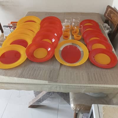GLASS DINNER SET MADE IN FRANACE