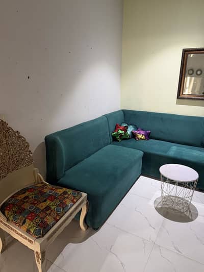 Sofa with chair and two tables small
