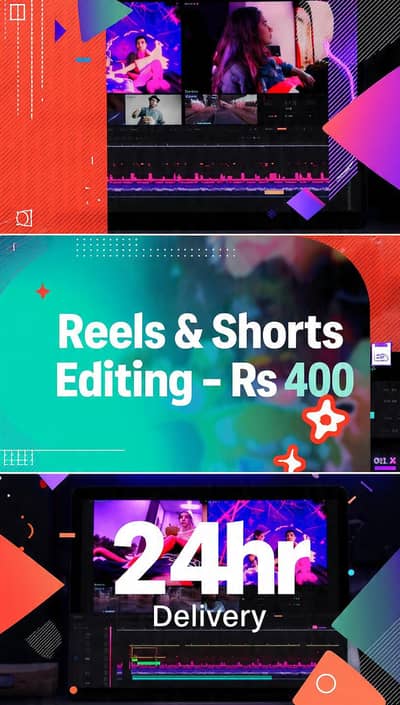 Video  Editor | Rs 400 | Fast 24hr | Reels shorts