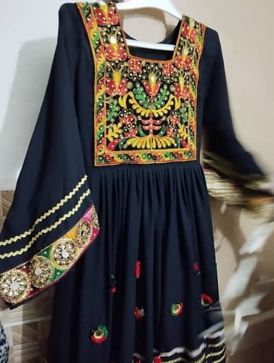 Black Afghani frock 3pc