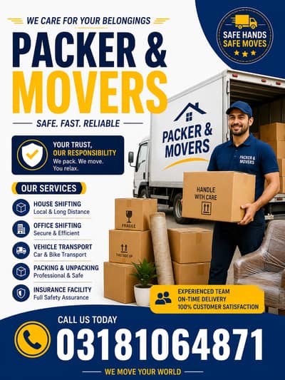 Mover and Packers | House Shifting| karachi expert Office Shifting