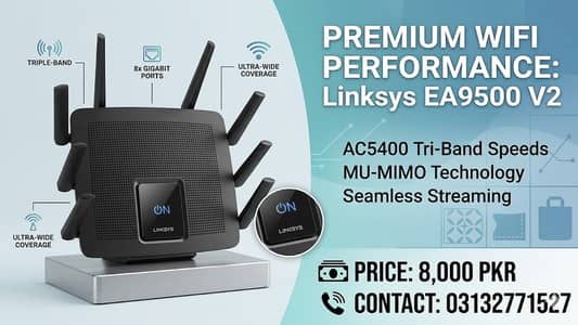 Linksys EA9500 V2 Max-Stream™ AC5400 Tri-Band WiFi Router