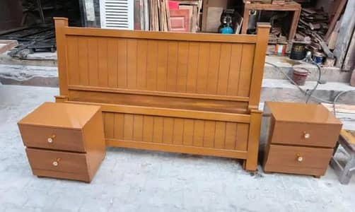 Simple Wood Finish Bed Set - Durable & Affordable | Factory Rate