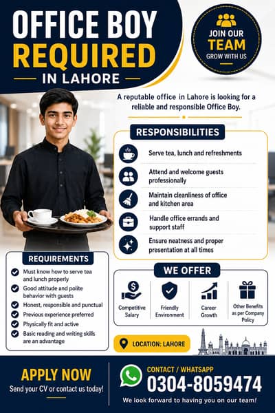 Office Boy Required & Driver Required