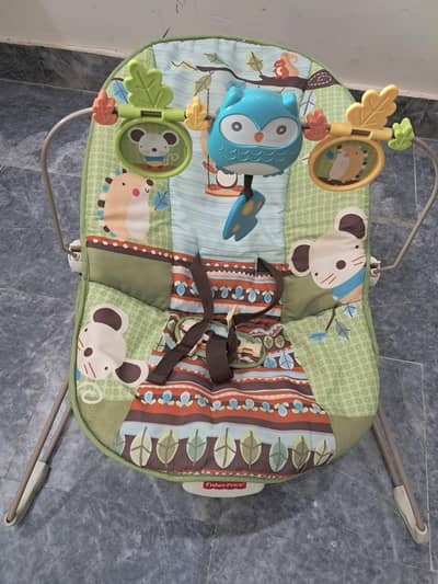 Gently Used Fisher-Price Infant Bouncer with Toy Bar