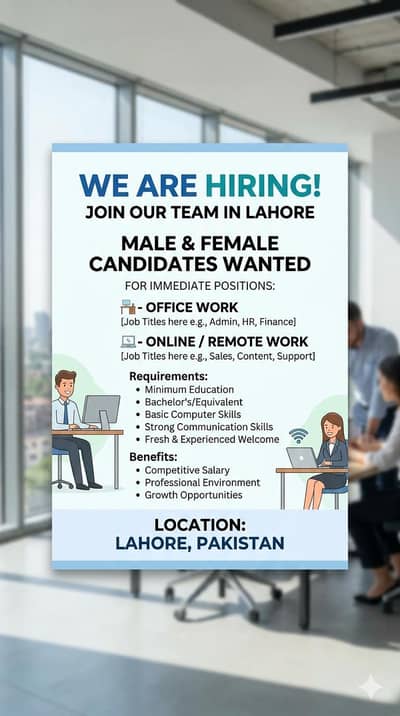 hiring on urgent bases for work