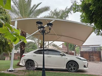 Wall Mounted Shades | PVC Shades | Car Parking Structure | Pole Shade