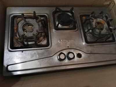 3 Burner QFTech Chulha – 2 Burners Working Properly – Clean Condition