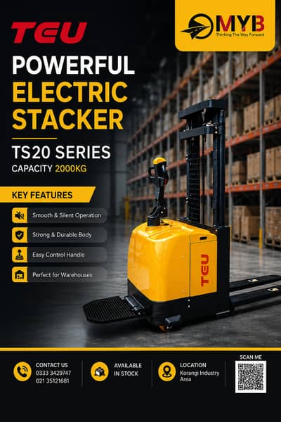 TEU Electric Stacker TS20 Series | 2000kg Capacity | Brand New Stacker