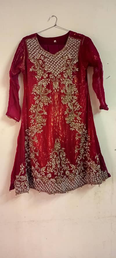3pc maroon dress
