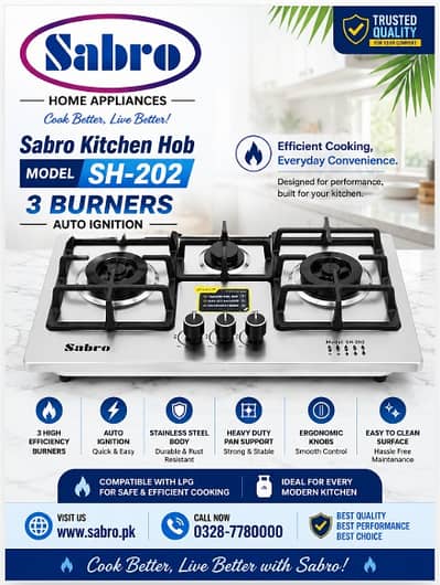 Sabro Kitchen Hob Model SH-202/gass stove/LPG stove